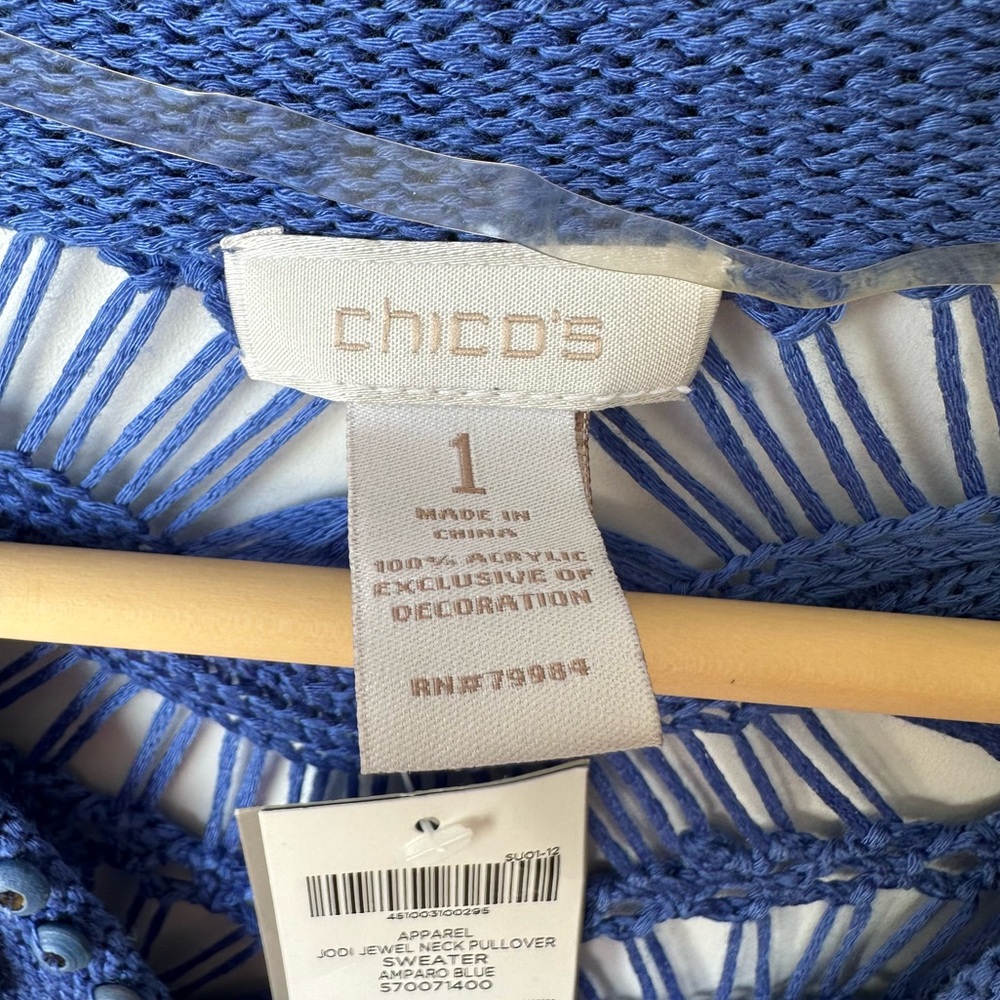 Chicos Jodi Jewel Neck Pullover Sweater - Picture 4 of 7